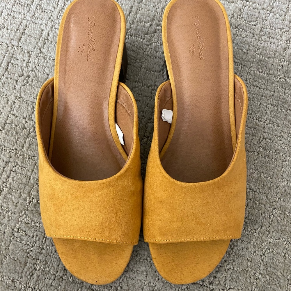 Never worn! Perfect yellow wedges!